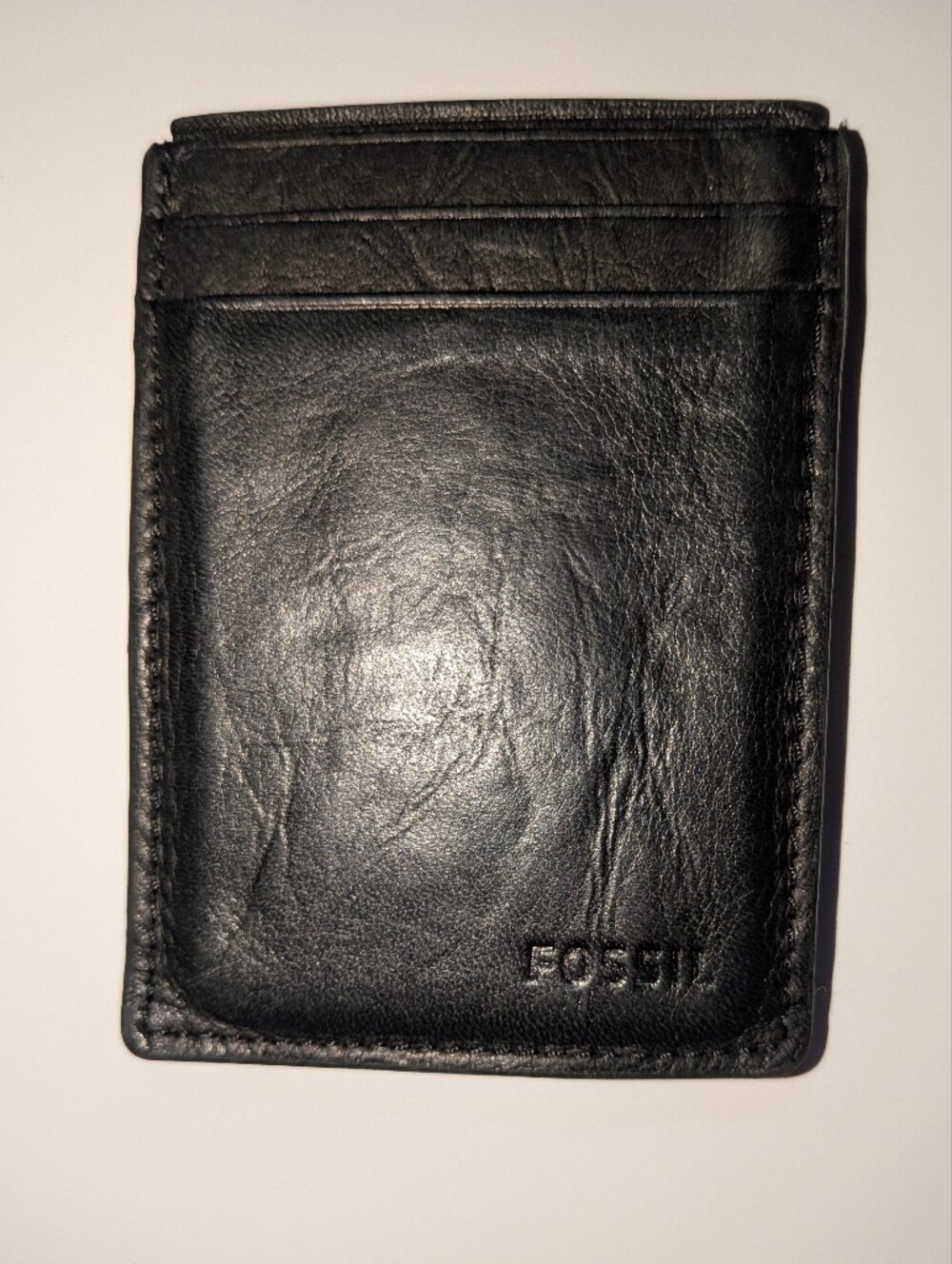 Fossil Black Leather Slim Magnetic Card Sleeve